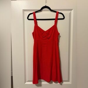 Old Navy Vibrant Red Textured Summer Dress